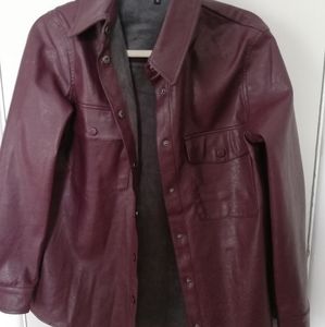 💫 SOLD 💫 NWOT. Faux leather shacket.